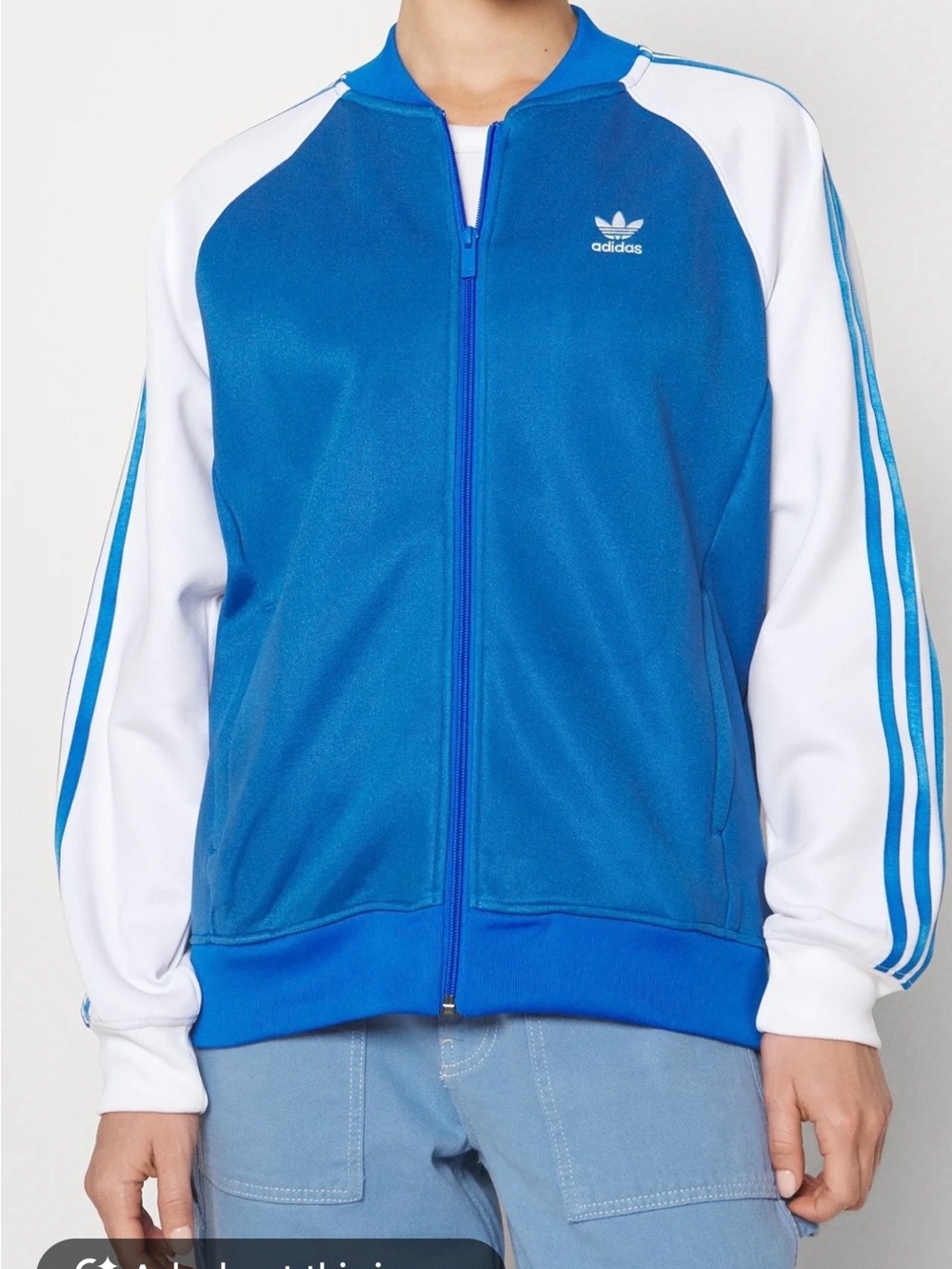 adidas Women’s Royal Blue and White Varsity Track Jacket